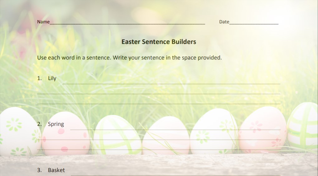 Easter Word Activities from TeacherVision