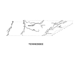 Tennessee State Map with Physiography