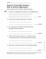 Subtract Three Digit Numbers With and Without Regrouping (Gr. 2)