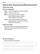 Science Skill: Experimenting with Salt and Sand