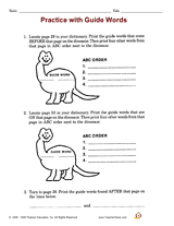 Practice with Guide Words I