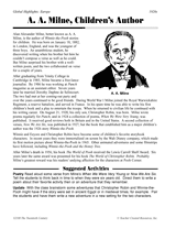 A.A. Milne, Children's Author