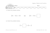 Math Warm-Up 241 for Gr. 1 & 2: Algebra, Patterns & Functions