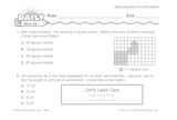 Math Warm-Up 106 for Gr. 3 & 4: Measurement & Geometry