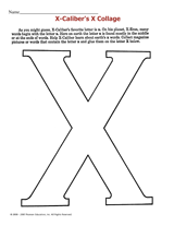 X-Caliber's X Collage (From Alphabet Activities Printable Book)