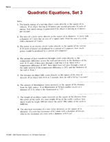 Quadratic Equations, Set 3