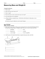 Measuring Mass and Weight III