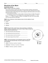 Activity: Structure of an Atom