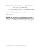 Your Own World Bank Loan