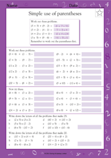 Simple Use of Parentheses: Mixed Practice